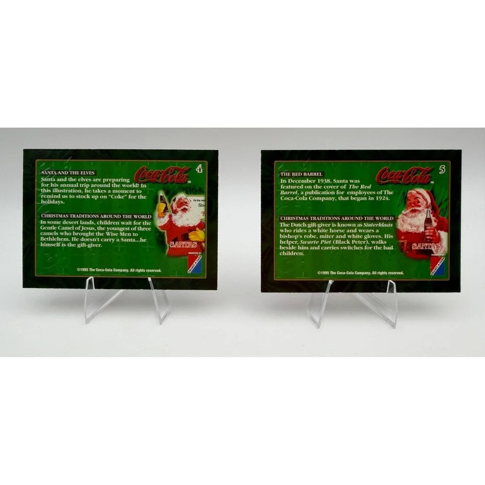 1995 Coca-Cola Christmas Trading Cards Santa Claus Set #4 #5 Haddon Sundblom